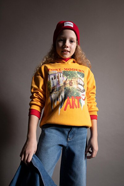 DeFacto Kız Çocuk Kapüşonlu Sweatshirt Y9726a622wn