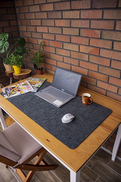 garaccu Desktop Organizer Computer and Mouse Mat Pad 50x100 Cm Anthracite