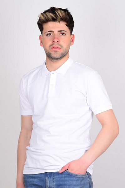 Lee Λ 211810102   Λευκό ανδρικό μπλουζάκι Polo Neck
