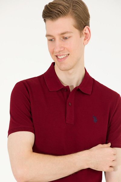 U.S. Polo Assn. Ανδρικό μπλουζάκι US Polo1570718 Claret Red Polo Collar