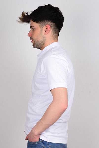 Lee Λ 211810102   Λευκό ανδρικό μπλουζάκι Polo Neck