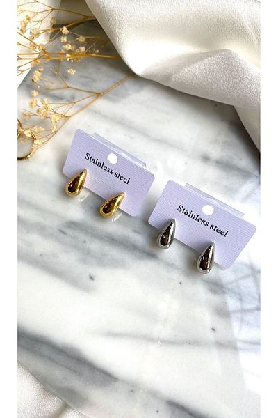 ESYETJEWELRY SMALL SIZE BOTTEGA STEEL EARRING