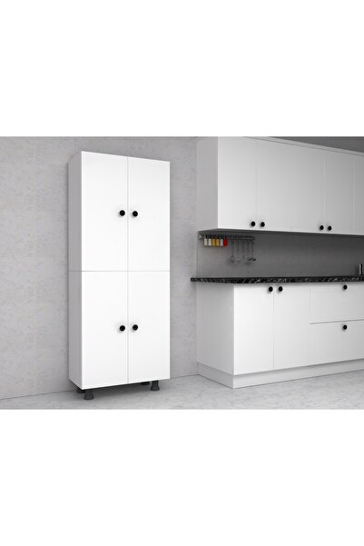 zerkaconcept Sarvel Mdf 4 Raflı Çok Amaçlı Mutfak Banyo Ayakkabılık Dolap 50cm