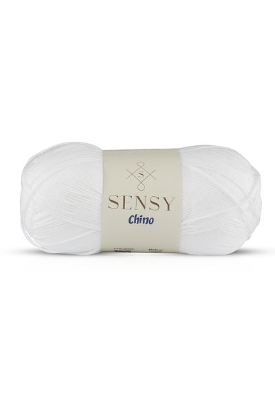 SENSY Chino Hand Knitting Twine Amigurumi Twine Πουλόβερ Μπλούζα Ζακέτα Γιλέκο Σχοινί Τουνίκ Σχοινί Λευκό 100 Gr - 330 M