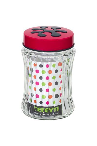 Herevin 1.25 Lt Pink Color Striped Jar