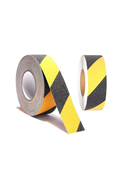 tikpaket 5 cm 5 metre sarı siyah zemin ve merdiven kaydırmaz bant
