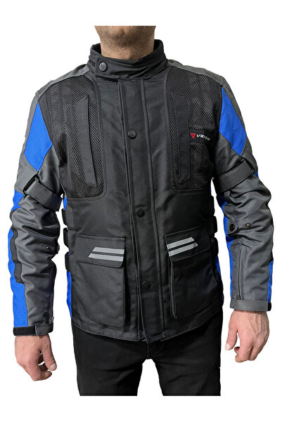 VENOM CEKET TOUREX TOURING SİYAH GRİ MAVİ MOTOSİKLET MONTU