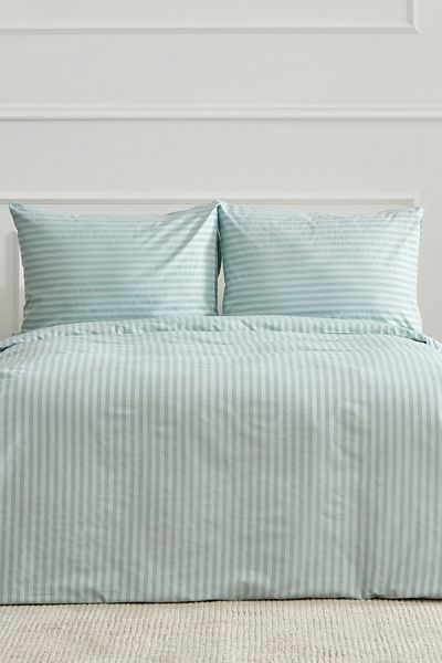 Karaca Home Σετ Παπλωματοθήκη Διπλό Σατέν Ριγέ Josef Mint