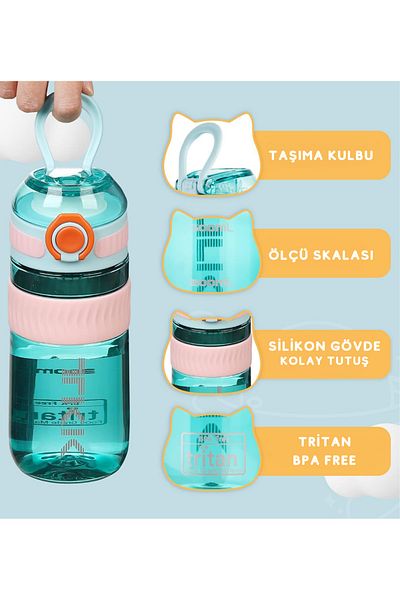 Vagonlife TKK 550ml Tritan Sports Flask with Lockable Lid and Comfortable Carrying Handle