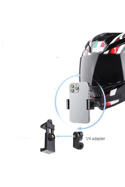 outfire Telefona ve Aksiyon Kamera ile uyumlu Kask Çene Bağlantı Aparatı- Vlo...