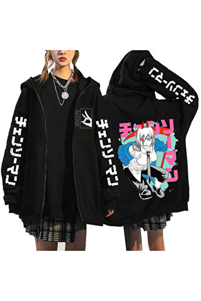 GALASHOP أنيمي بالمنشار بالمنشار رجل Pochita Denji قلنسوة بسحاب موديل 65