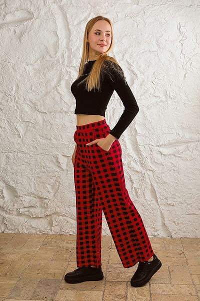 Avones Women's Wide Leg Pocket Elastic Waist Meter Printed Seasonal Sweatpants
