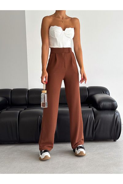 manolyabutik Velcro Women's Palazzo Trousers
