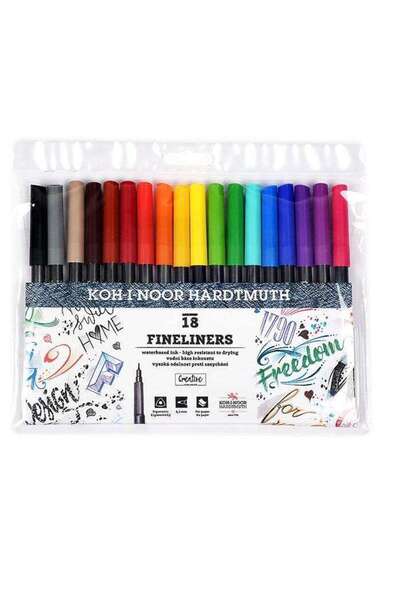 Koh-İ Noor Hardmuth Set de markeri Koh-i-noor Fineliner 0,3 mm, 18 inci, 361552