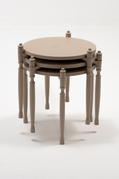 SANDALİE Puzzle Salon&Oturma Odası Yuvarlak Zigon Sehpa Takımı - Cappucino