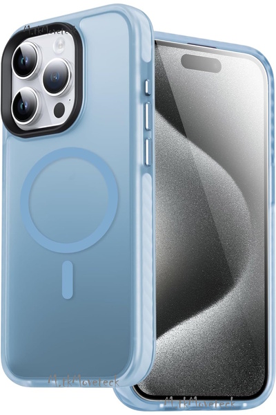 m.tk moveteck İphone 15 Pro Max Kılıf Kenarları Tırtıklı Mat Magsafe Wireless...