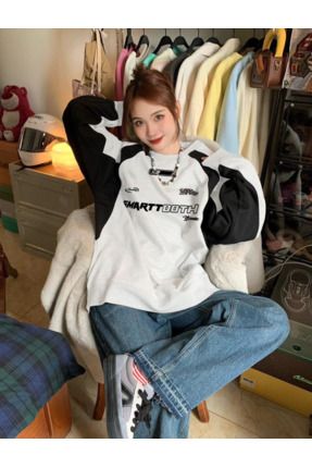 BROOD s Y2K Streetwear Smarttooth Siyah Beyaz Unisex Oversize Sweatshirt Oversize Bisiklet Yaka Fiyat Yorumlar Trendyol