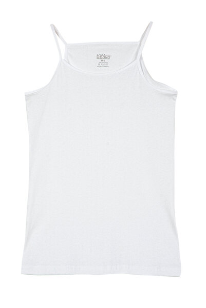 DEGNO Maieu cu nervuri flexibile din bumbac economic, 6 piese, alb