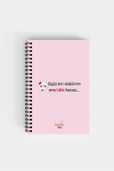 Harikalar Ofisi I Can Be A Strong Person But My Heart Is Delicate Themed 14*19 Lined Notebook
