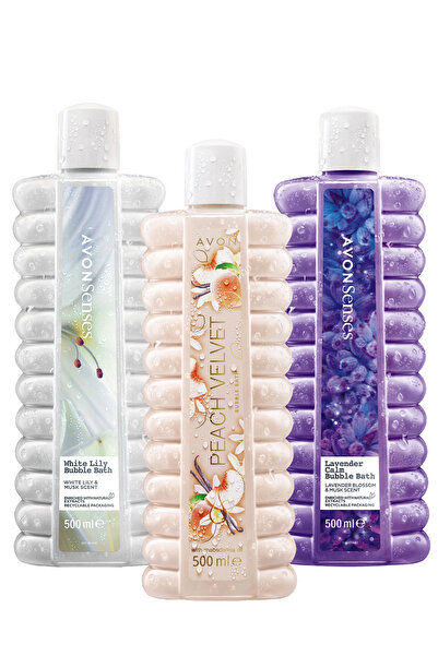 AVON Senses Lavanta, Zambak, Şeftali Vanilya ve Orkide Kokulu Banyo Köpüğü Paketi