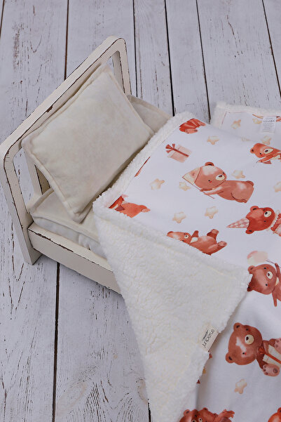 JUNİPERUS Teddy Bear Baby Blanket Thick Sheep Hair Blanket