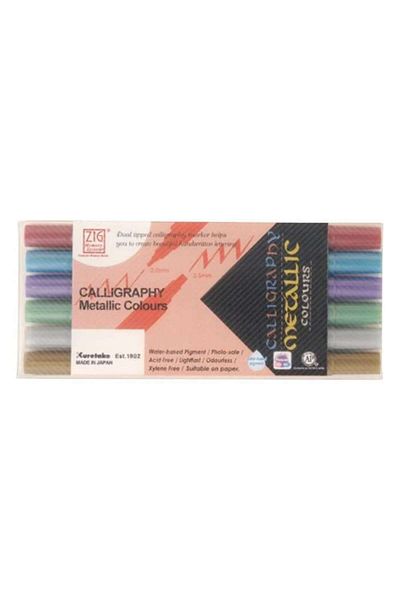 Zig Calligraphy Set Metallic Colors 6 Pieces