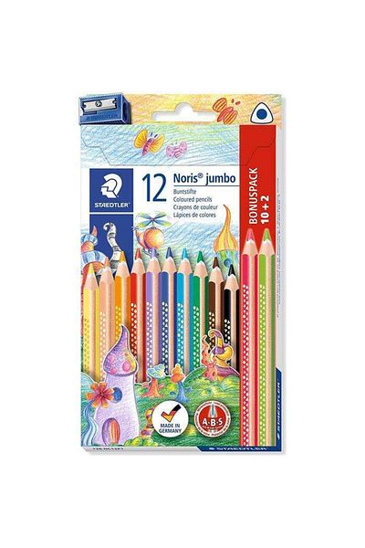 Staedtler مجموعة طلاء جاف نوريس جامبو مكونة من 12 قطعة