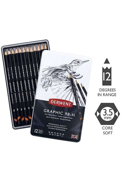 Derwent Graphic Graduated Pen Set - 9b-h