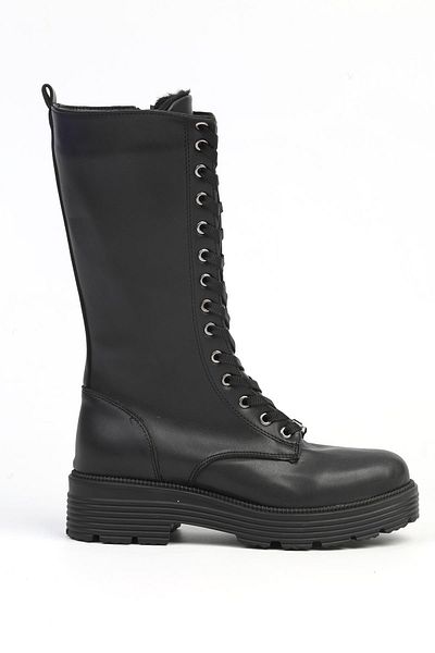 Pierre Cardin ® |   PC-52504 - 3592 Μαύρες Δερμάτινες-Γυναικείες Μπότες