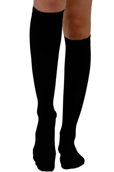 ORLEX Diz Altı Çorabı Burnu Kapalı (SİYAH RENK) Orta Basınç Ccl2 (ÇİFT BACAK)