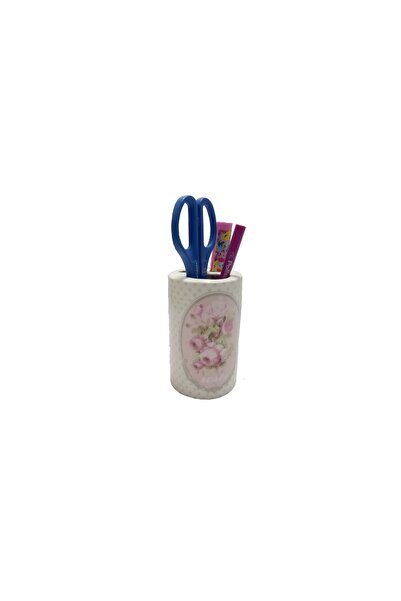 Bosphorus PENCIL HOLDER SPRING PATTERNED CERAMIC OFFICE REAL 7X7X11CM