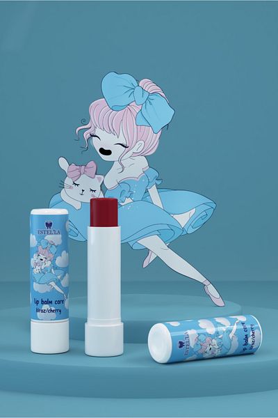 Estella End for Dry, Cracked Lips: Cherry - Lip Care Cream, Gloss, Moisturizing Lip