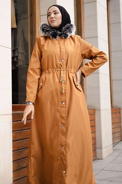 InStyle Furry Inside Fleece Long Coat 2002 - Mustard
