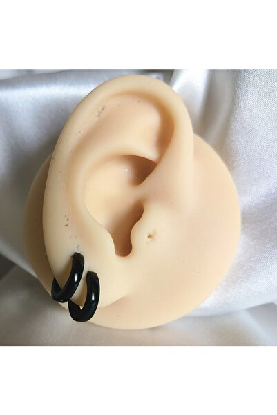 Bylin أقراط دائرية من الفولاذ الجراحي باللون الأسود - قطر صغير // قطر الحلقة ...