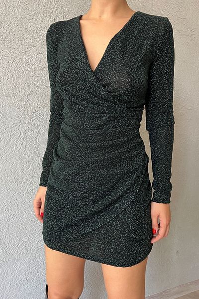 Seda Yalçın Atelier Green Glittered Double-breasted Dress
