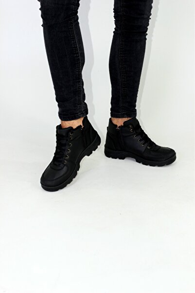 DÜNYA MAĞAZA Extreme Water Cold Proof Fur Inside Guaranteed Unisex Winter New Black Zipper Non-Slip Sole Boots