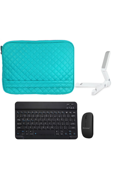 Microcase Casper VIA S40 10.4 inch FHD Uyumlu Kapitone Tablet Çanta+Bt Klavye...