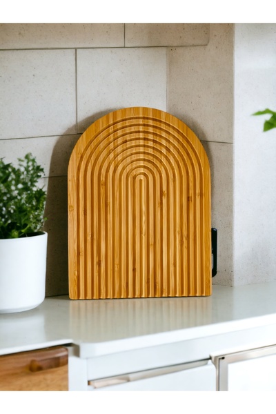 ELZEY HOME Bamboo Oval Serving Presentation Board Natural 32x25 cm