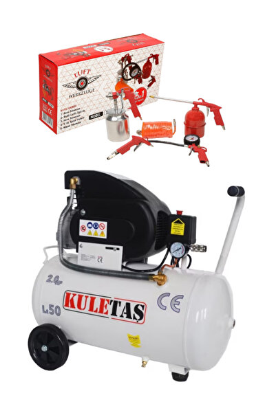 Kuletaş KULETAŞ 50 LİTRE HAVA KOMPRESÖRÜ VE YÜKSEK KALİTE LUFT 5 PARÇA HAVALI...