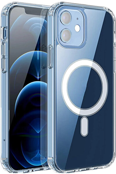 EDELFU Iphone 12 Için Magsafe Kablosuz Şarj Uyumlu Şeffaf Kılıf