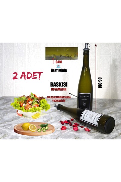 Turnberry Hira 2-Piece 750 ml Glass Olive Oil, Liquid Oil Bottle, Oil Pot, Oil Pot