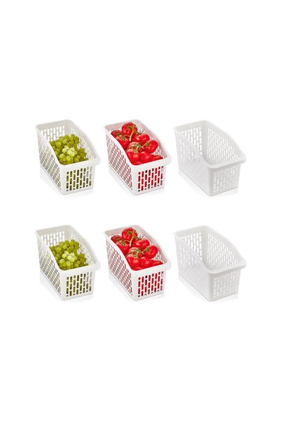 Plodna House Multi-Purpose Plastic Closet Organizer Organizer Basket 6 Pieces