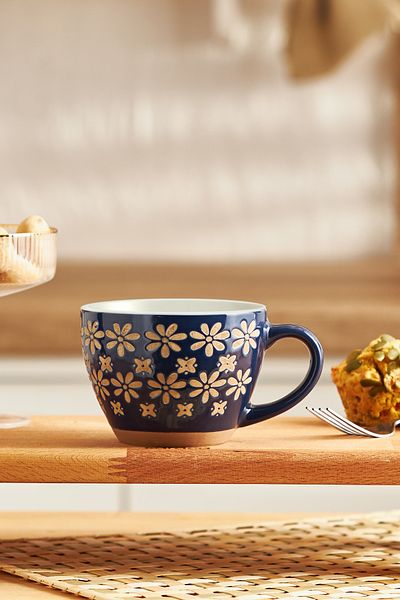 Emsan Florest Stoneware Mug 350 ml Navy Blue