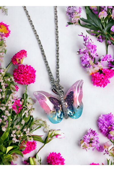 Shopiolog Butterfly Necklace 316l Stainless Steel Zircon Stone Sparkling Butt...