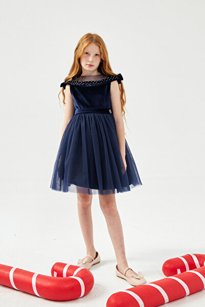 Jolanda Velvet Tulle Skirt Evening Dress