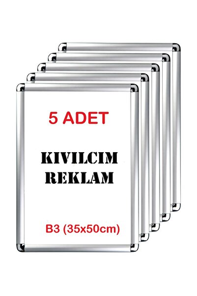 KIVILCIM PLASTİK VE REKLAM ÜRÜNLERİ 5´Lİ 35x50 cm B3 ALÜMİNYUM RONDO ÇERÇEVE