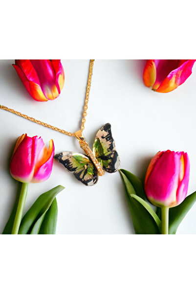 Shopiolog Butterfly Necklace 316l Stainless Steel Zircon Stone Sparkling Butt...