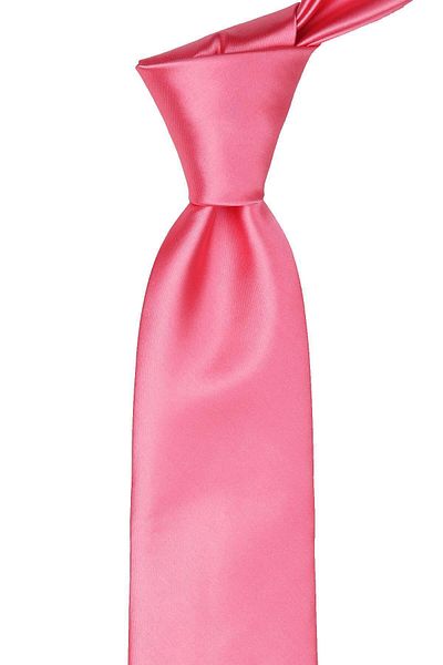 La Pescara Plain Satin Tie with Coral Handkerchief 1112