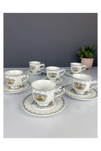 ACAR Porcelain 6-Piece Vintage Italian Cup Set