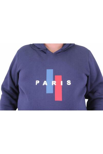 MocGrande Чоловічий великий розмір худі з капюшоном Paris 23209 INDIGO